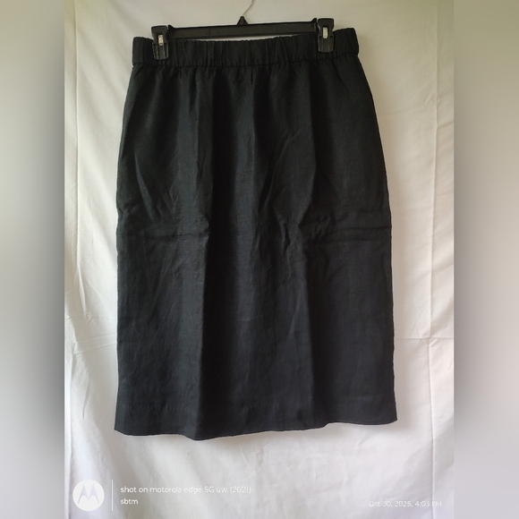 Dresses & Skirts - J.Crew Linen 100% Black Midi Large Tall